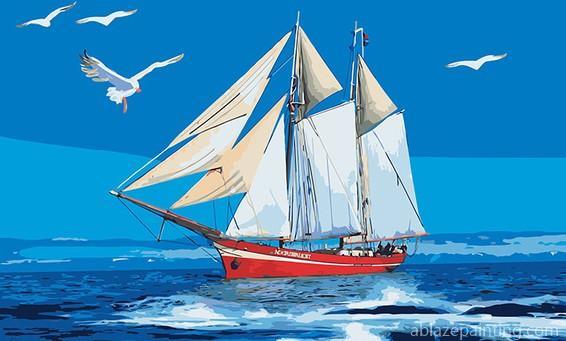 Sail Ship In Ocean Paint By Numbers.jpg