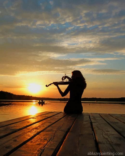 Violinist Girl Silhouette New Paint By Numbers.jpg