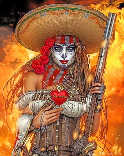 Mexican Sugar Woman Skulls Paint By Numbers.jpg