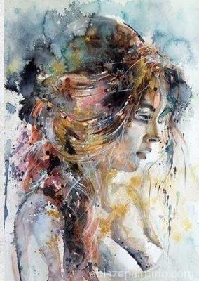 Girl In Gold Abstract Paint By Numbers.jpg