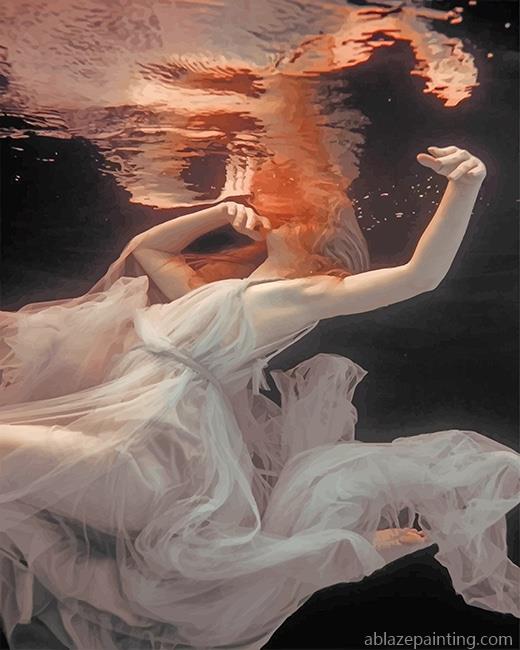 Redhead Woman Under Water New Paint By Numbers.jpg