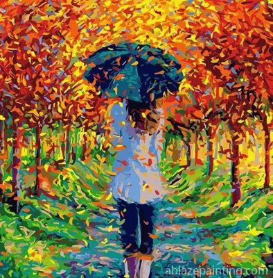 Girl Walking Under Leaves Paint By Numbers.jpg