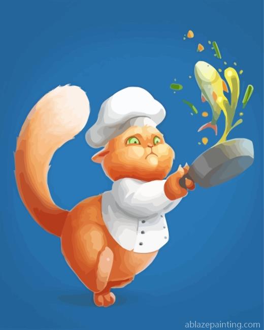 Cartoon Chef Cat Paint By Numbers.jpg