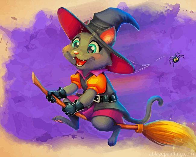 Halloween Cat Witch Paint By Numbers.jpg