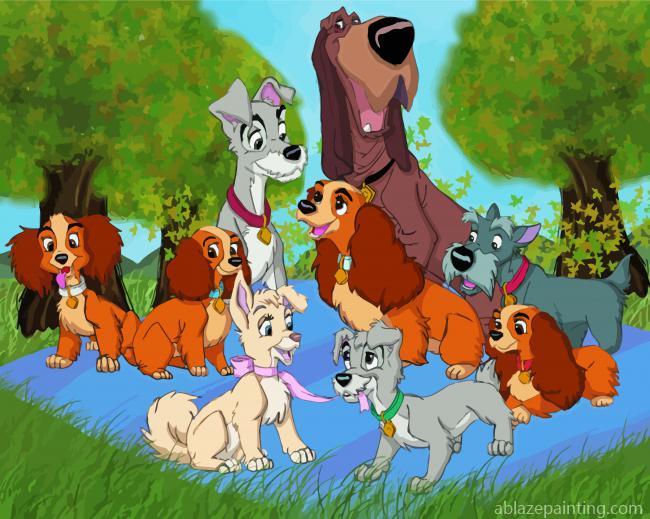 Disney Lady And The Tramp Characters Paint By Numbers.jpg