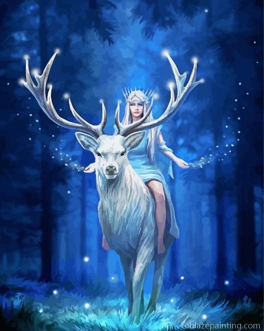 Fantasy Girl On Stag Paint By Numbers.jpg