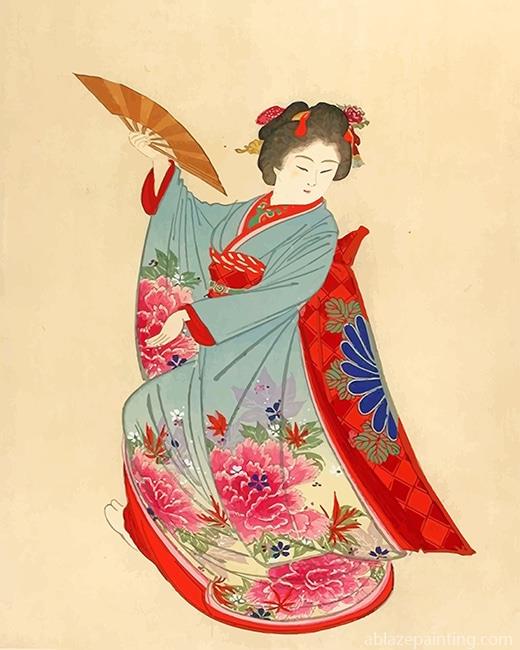 Ancient Japan Woman Dancer New Paint By Numbers.jpg