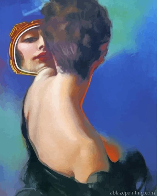Classy Woman Looking In The Mirror Paint By Numbers.jpg