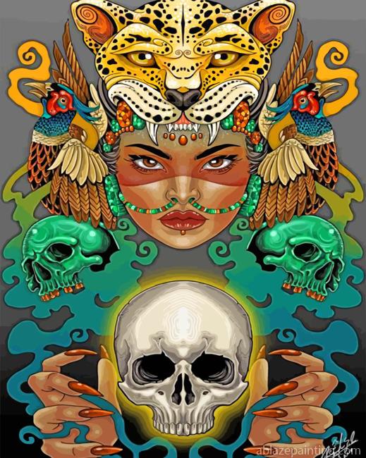 Aztec Woman And Skull Paint By Numbers.jpg
