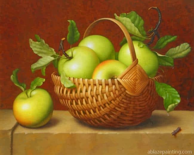 Aesthetic Green Apples In A Basket New Paint By Numbers.jpg