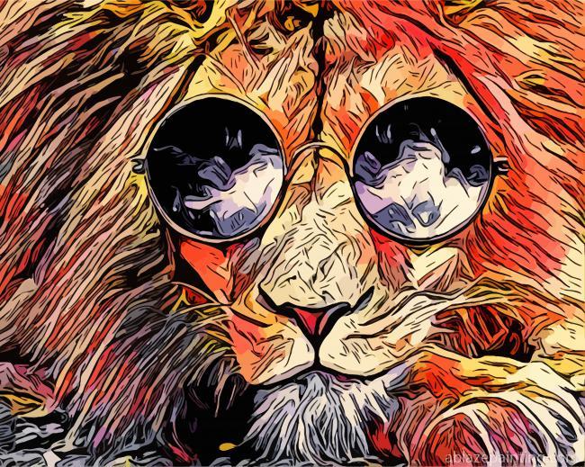Lion With Sunglasses Paint By Numbers.jpg