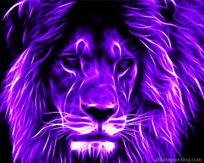 Neon Purple Lion Paint By Numbers.jpg