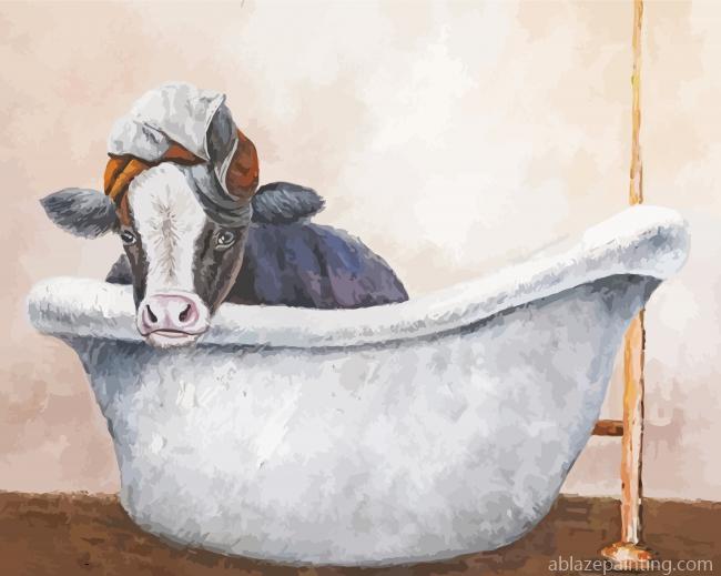 Cow In Bathtub Paint By Numbers.jpg
