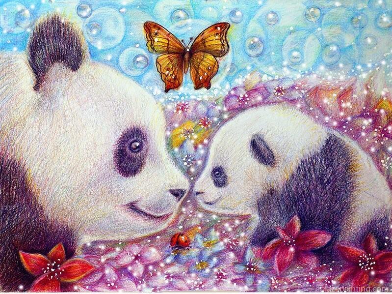Pandas And Butterfly Paint By Numbers.jpg
