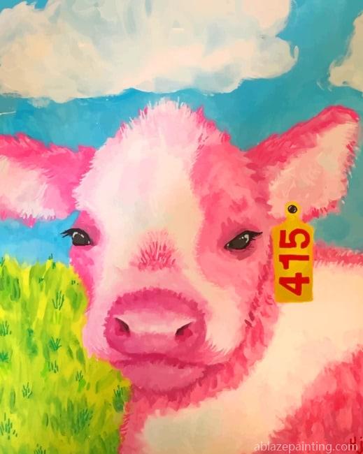Cute Pink Cow New Paint By Numbers.jpg