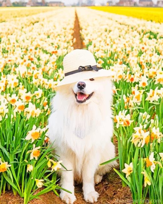 Samoyed Dog With Hat New Paint By Numbers.jpg