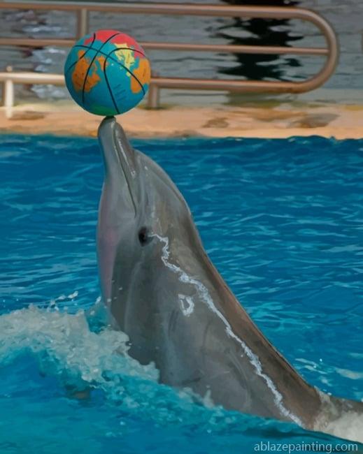 Dolphin Playing With A Ball New Paint By Numbers.jpg