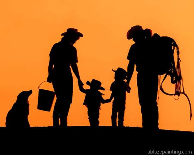 Cowboy Family Silhouette Paint By Numbers.jpg