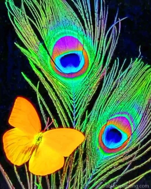 Peacock Feather And Butterfly Paint By Numbers.jpg