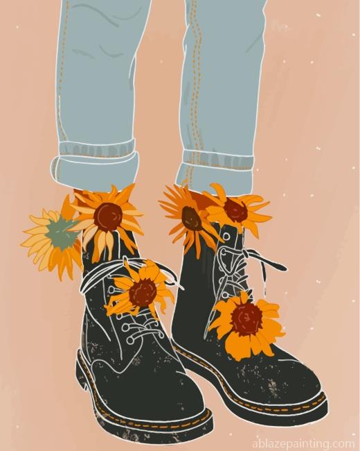 Sunflowers Boots Paint By Numbers.jpg