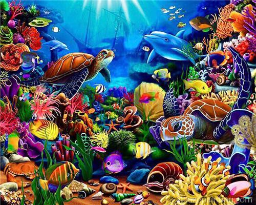 Marine Organisms Animals Paint By Numbers.jpg