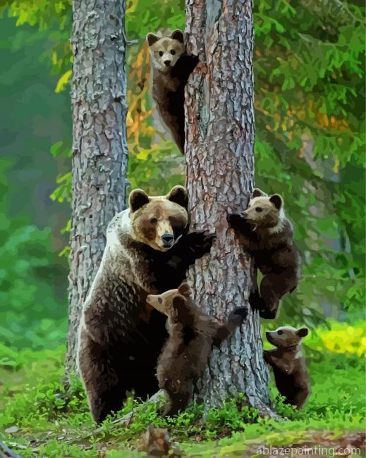 Mama Bear And His Babies Paint By Numbers.jpg