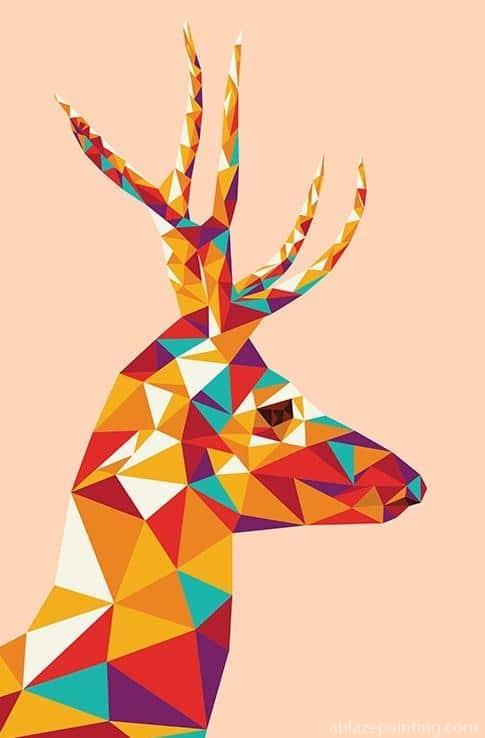 Abstract Christmas Deer Animals Paint By Numbers.jpg
