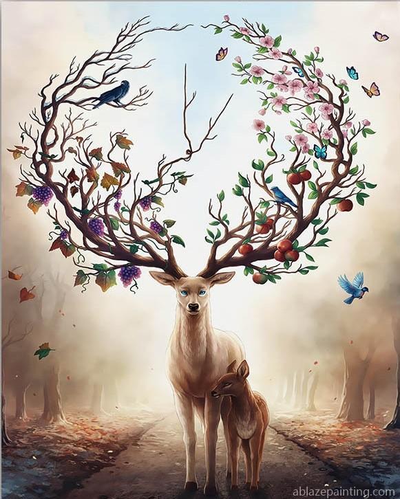 Forest Deer Animals Paint By Numbers.jpg