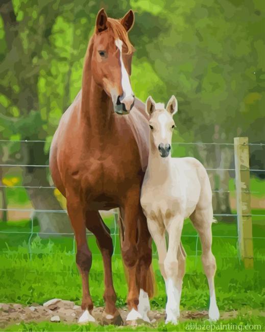 Horse Mare And Foal New Paint By Numbers.jpg