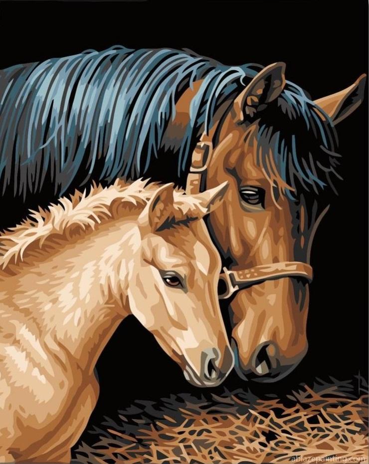 Brown Horse And Foal Animals Paint By Numbers.jpg