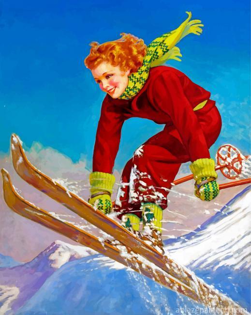 Vintage Skiing Girl Paint By Numbers.jpg
