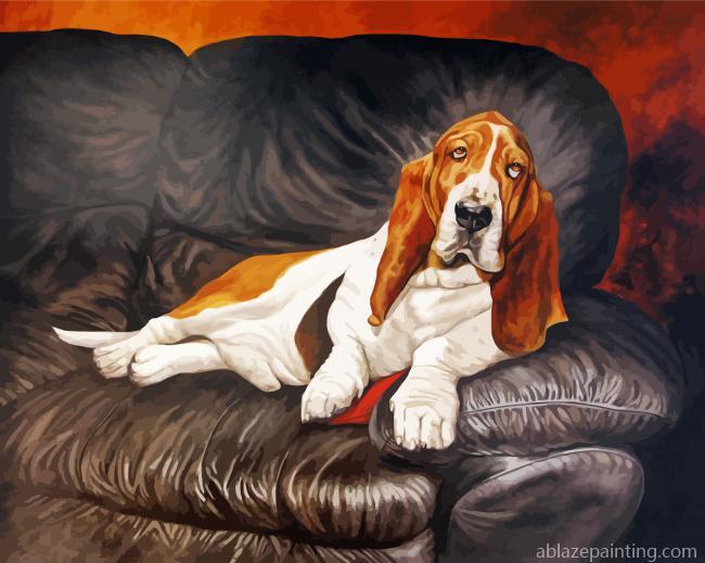 Basset Hound On Armchair Paint By Numbers.jpg