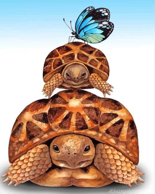 Tortoises And Butterfly Paint By Numbers.jpg