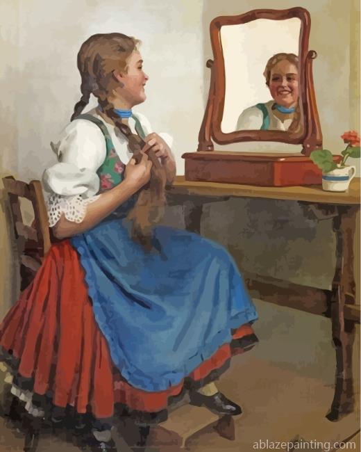 Girl Looking At The Mirror Paint By Numbers.jpg