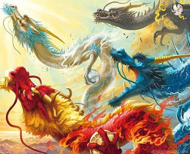 Colorful Dragons Animals Paint By Numbers.jpg