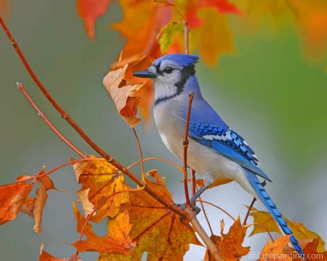 Blue Bird On A Tree Paint By Numbers.jpg