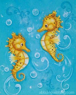 Cute Yellow Seahorses Paint By Numbers.jpg