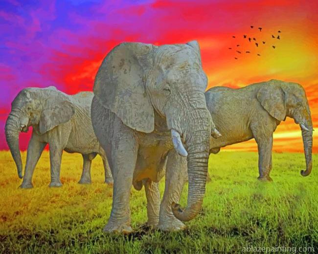Safari Elephants Animals Paint By Numbers.jpg