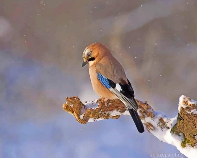 Bird On A Snowy Twig Paint By Numbers.jpg