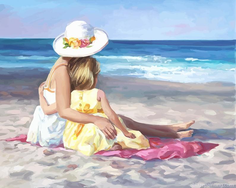 Mother And Daughter In The Beach Paint By Numbers.jpg