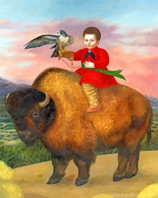 Woman And Buffalo Paint By Numbers.jpg