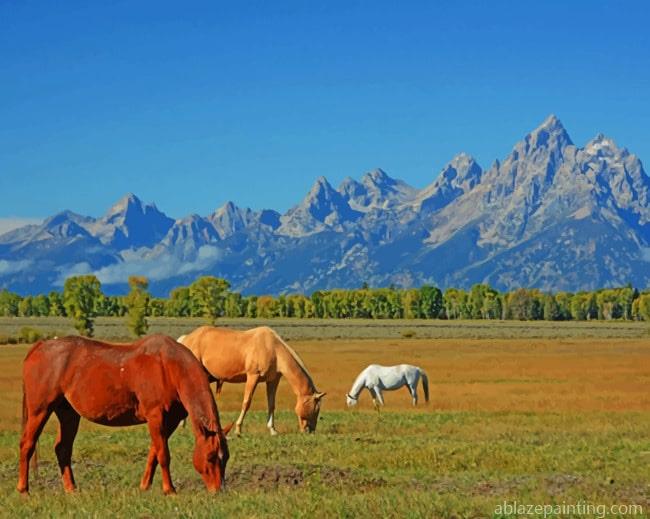 Horses In Wyoming Usa Animals Paint By Numbers.jpg