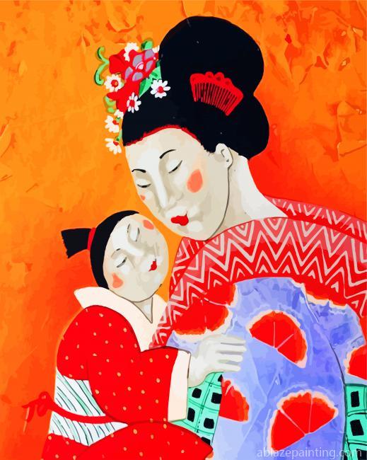 Japanese Woman And Kid Paint By Numbers.jpg