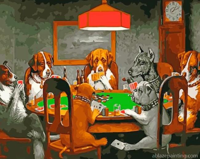 Dogs Playing Cards Animals Paint By Numbers.jpg