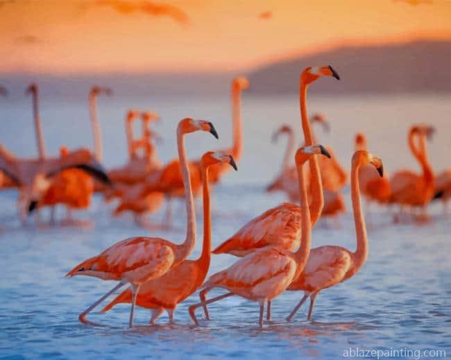 Flamingo Flock In Water New Paint By Numbers.jpg