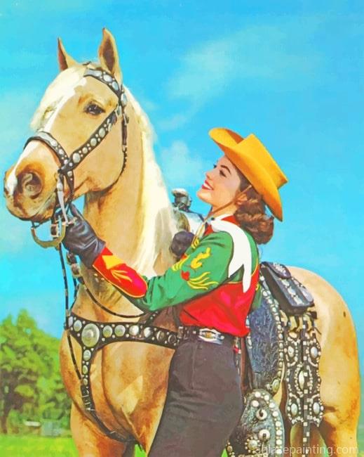 Cowgirl With Her Horse New Paint By Numbers.jpg