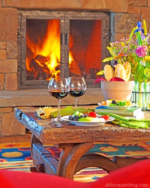 Romantic Fireplace Dinner Aesthetic Paint By Numbers.jpg