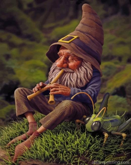 Dwarf Man Playing With Flute New Paint By Numbers.jpg