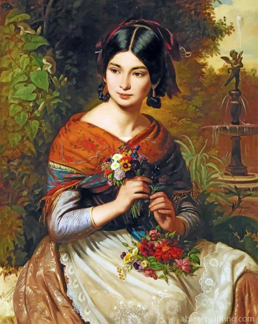 Woman With Flowers Paint By Numbers.jpg