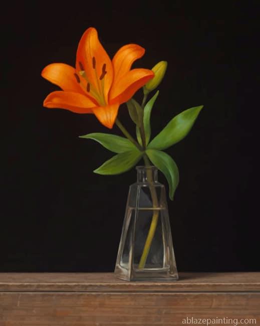 Orange Flower In A Glass Vase New Paint By Numbers.jpg